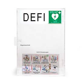 Defibrillator Plexiglas-Wandkasten, mit akustischem Alarm, mit Standort-Aufkleber