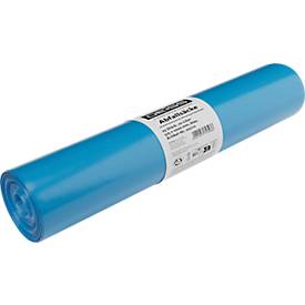 Deiss Abfallsäcke, 70 Liter, Recycling-LDPE, B 575 x H 1000 mm, blau, 250 Stück