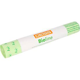 DEISS Bioline Bioabfallsäcke, Biofolie Ecovio, natur, B 650+550 x H 1350, 120 Liter, 100 Stück