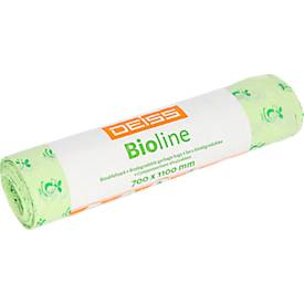 DEISS Bioline Bioabfallsäcke, Biofolie Ecovio, natur, B 700 x H 1100, 120 Liter, 250 Stück