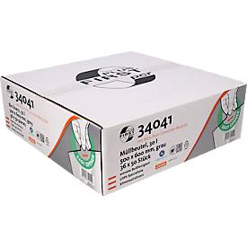 Deiss FIRST PLUS Müllbeutel, mit Tragegriff, LDPE, 14 µm, grau, B 500 x H 600 mm, 30 Liter, 1800 Stück