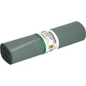 Deiss LOOP PLUS® Abfallsäcke, 120 Liter, Recycling-LDPE, B 700 x H 1100 mm, natur, 250 Stück
