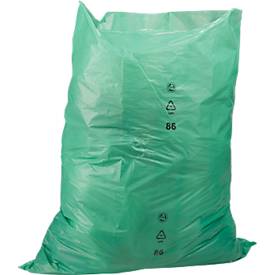 Deiss Müllbeutel, 240 l, Stärke 55 µ, Recycling-LDPE, grün, 5 Stück