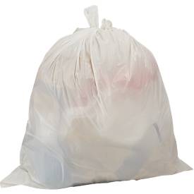 Deiss Müllbeutel, 35 l, Stärke 25 µ, Recycling-LDPE, weiß, 20 Stück