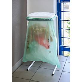 Deiss Müllbeutel, 60 l, mit Zugband, Stärke 30 µ, Recycling-LDPE, grün, 15 Stück