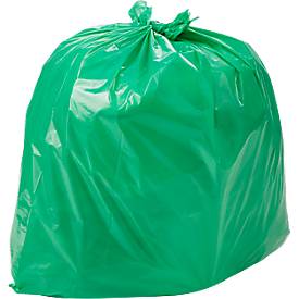 Deiss Müllbeutel, 60 l, Stärke 30 µ, Recycling-LDPE, grün, 15 Stück