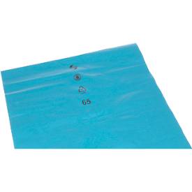 Deiss PREMIUM® Abfallsäcke, robust und vielseitig, Recycling-LDPE, lose, B 660+520 x H 1500 mm, 240 Liter, blau, 80 Stück