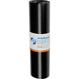 Deiss PREMIUM PLUS® Abfallsäcke, Recycling-LDPE, reißfest, B 700 x H 1100 mm, 120 liter, 34 µm, schwarz, 250 Stück