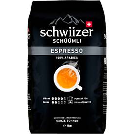 Delica Bohnenkaffee Schwiizer Schüümli Espresso, 100 % Arabica Röstkaffee, Stärkegrad 4/5, UTZ-zertifiziert, 1 kg ganze 