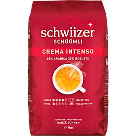 Delica Bohnenkaffee Schwiizer Schüümli Intenso, 65 % Arabica & 35 % Robusta Röstkaffee, Stärkegrad 4/5, UTZ-zertifiziert