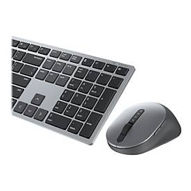 Dell Pro Plus-Tastatur und -Maus – KM7321W - US international (QWERTY) - Volle Größe (100%) - Kabellos - RF Wireless + Bluetooth - QWERTY - Grau - Titan - Maus enthalten