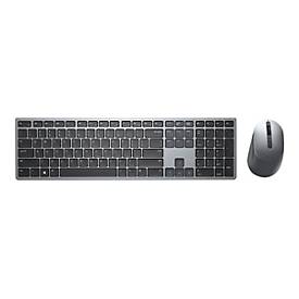 Dell Pro Plus-Tastatur und -Maus – KM7321W - US international (QWERTY) - Volle Größe (100%) - Kabellos - RF Wireless + Bluetooth - QWERTY - Grau - Titan - Maus enthalten