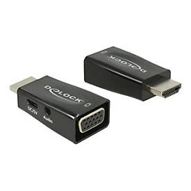 Image of Delock Adapter HDMI-A Stecker > VGA Buchse mit Audio - Videokonverter - Schwarz