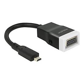 Image of Delock Adapter HDMI-micro D male > VGA female with Audio - Videokonverter - Schwarz, weiß