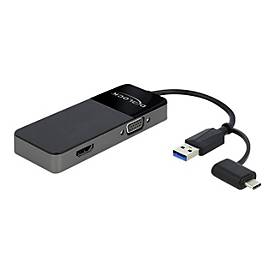 Image of Delock Adapter USB 3.0 to 4K HDMI + VGA - Adapterkabel - HDMI / VGA / USB - 12 cm