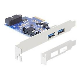 Image of Delock PCI Express Card > 2 x external USB 3.0 + 1 x internal 19 pin USB 3.0 - USB-Adapter - PCIe 2.0 - 3 Anschlüsse