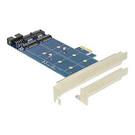 Image of Delock PCI Express Card > 2 x internal M.2 NGFF - Speicher-Controller - USB 2.0 / M.2 Card / SATA 6Gb/s - PCIe x1