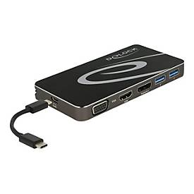 Image of Delock USB Type-C 3.2 Dockingstation 4K - Dockingstation - USB-C 3.2 Gen 1 / Thunderbolt 3 - VGA, HDMI, DP