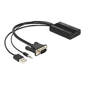 Image of Delock VGA to HDMI Adapter with Audio - Video- / Audio-Adapter - HDMI / VGA - 25 cm