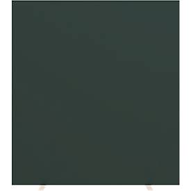 Design-Trennwand Paperflow, Stoffbespannung anthrazit, schwer entflammbar gemäß DIN 4102 (B1), desinfektionsmittelbeständig, B 1600 x T 390 x H 1740 mm