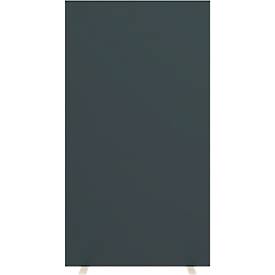 Design-Trennwand Paperflow, Stoffbespannung anthrazit, schwer entflammbar gemäß DIN 4102 (B1), desinfektionsmittelbeständig, B 940 x T 390 x H 1740 mm