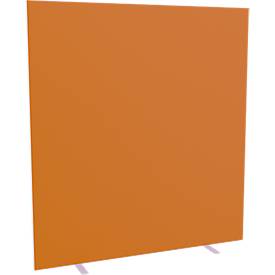 Design-Trennwand Paperflow, Stoffbespannung orange, schwer entflammbar gemäß DIN 4102 (B1), desinfektionsmittelbeständig, B 1600 x T 390 x H 1740 mm