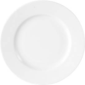 Dessertteller, rund, spülmaschinenfest, Ø 210 x H 19 mm, Porzellan, weiß, 6 Stück