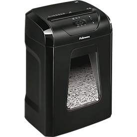 Destructeur de documents Powershred® 12C Cross Cut Fellowes, découpe de morceaux, P-4,  récipient collecteur, noir
