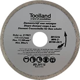 Diamant-Trennscheibe, kontinuierlich, geeignet für den Nassschnitt, bis 80 m/s, Innen-Ø wahlweise 22,2 oder 25,4 mm