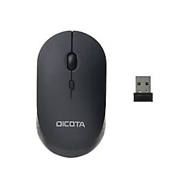 Dicota Silent - V2 - Maus - rechts- und linkshändig - optisch - 3 Tasten - kabellos - 2.4 GHz - kabelloser Empfänger (USB)