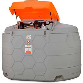 Dieseltank CEMO CUBE Outdoor Basic, 4 m Schlauch DN 25, Klappdeckel, 5000 l Volumen