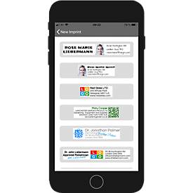 Digitaler Stempel COLOP e-mark®, 600 dpi, Micro-USB/WLAN, mit CMY Tintenpatrone, Druckkopf & Akku, schwarz