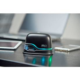 Digitaler Stempel COLOP e-mark®, 600 dpi, Micro-USB/WLAN, mit CMY Tintenpatrone, Druckkopf & Akku, schwarz