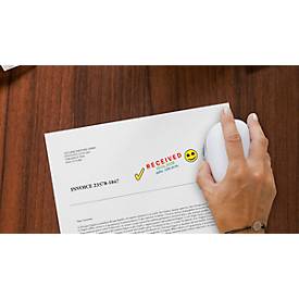 Digitaler Stempel COLOP e-mark®, 600 dpi, Micro-USB/WLAN, mit CMY Tintenpatrone, Druckkopf & Akku, weiß