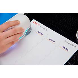 Digitaler Stempel COLOP e-mark®, 600 dpi, Micro-USB/WLAN, mit CMY Tintenpatrone, Druckkopf & Akku, weiß