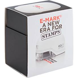 Digitaler Stempel COLOP e-mark®, 600 dpi, Micro-USB/WLAN, mit CMY Tintenpatrone, Druckkopf & Akku, weiß