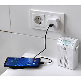 Digitalradio Soundmaster® DAB60WE, DAB+/UKW, 3 W, 3 Stationstasten & je 20 Festsenderspeicher, Bewegungssensor, Bluetooth/USB, Steckdose/Akku, weiß