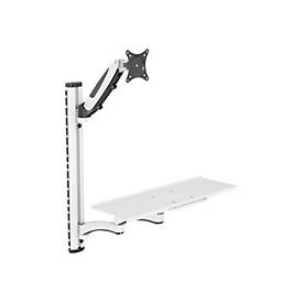 DIGITUS DA-90451 - Befestigungskit (CPU Wandhalterung, sit/stand workstation mount) - für Monitor / Tastatur - Aluminium, Stahl - Schwarz, weiß - Bildschirmgröße: 81.3 cm (32')