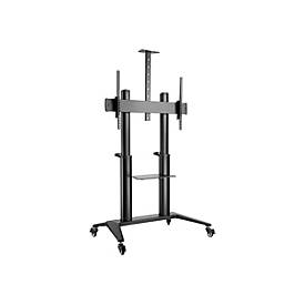 DIGITUS DA-90452 - Wagen - für Flachbildschirm / AV-Ausrüstung - Kollaborationswagen / TV-Präsentationswagen - Aluminium, Stahl, Kunststoff - mattschwarz - Bildschirmgröße: 177.8-304.8 cm (70'-120')