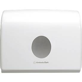 Dispensador de toallas Kimberly-Clark® Aquarius 6956, versión pequeña, extracción de una hoja, ancho 287 x fondo 142 x alto 159 mm, blanco