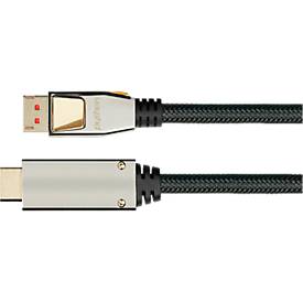 DisplayPort 1.4 Kabel Good Connections Python® Serie, bis 4K, Vollmetallstecker & Nylongeflecht, Länge 2 m, schwarz