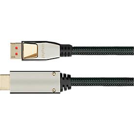 DisplayPort 1.4 Kabel Good Connections Python® Serie, bis 4K, Vollmetallstecker & Nylongeflecht, Länge 3 m, schwarz