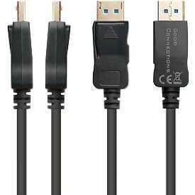 DisplayPort 2.0 Kabel Good Connections, bis 8K, bis 54 Gbit/s, Kupferleitungen, Verriegelungsschutz, Länge 2 m, schwarz
