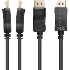 DisplayPort 2.0 Kabel Good Connections, bis 8K, bis 54 Gbit/s, Kupferleitungen, Verriegelungsschutz, Länge 3 m, schwarz