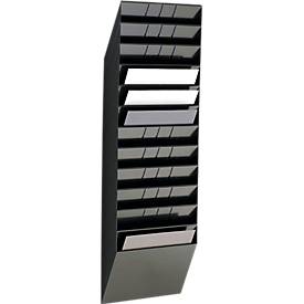 Distributeur de prospectus Flexiboxx 12 DURABLE, 12 distributeurs, A4, paysage, noir