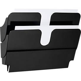 Distributeur de prospectus Flexiplus DURABLE - 2 compartiments A4 - paysage - noir