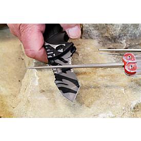 DMT Diamantschärfer DiaFold, für Wellenschliff-Messer, konisch, fein 25 µ, Sägezahnung, trocken & mit Wasser verwendbar, Klappgriffe, L 112,5 mm, rot