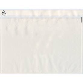 Documenthoesje/leveringsbewijszakje SecurePack Premium, C5, zonder bedrukking, zelfklevend, waterbestendig, LDPE &amp; kraftpapier, transparant, 500 stuks