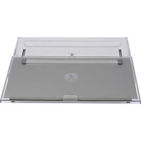 Dokumentenhalter BakkerElkhuizen FlexDesk 640CR, ergonomisch, höhenverstellbar, inkl. ComfortRead, Acryl, transparent-hellgrau