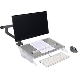 Dokumentenhalter BakkerElkhuizen FlexDesk 640CR, ergonomisch, höhenverstellbar, inkl. ComfortRead, Acryl, transparent-hellgrau